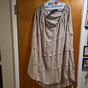 Iz Byer Beige Layered Maxi Skirt